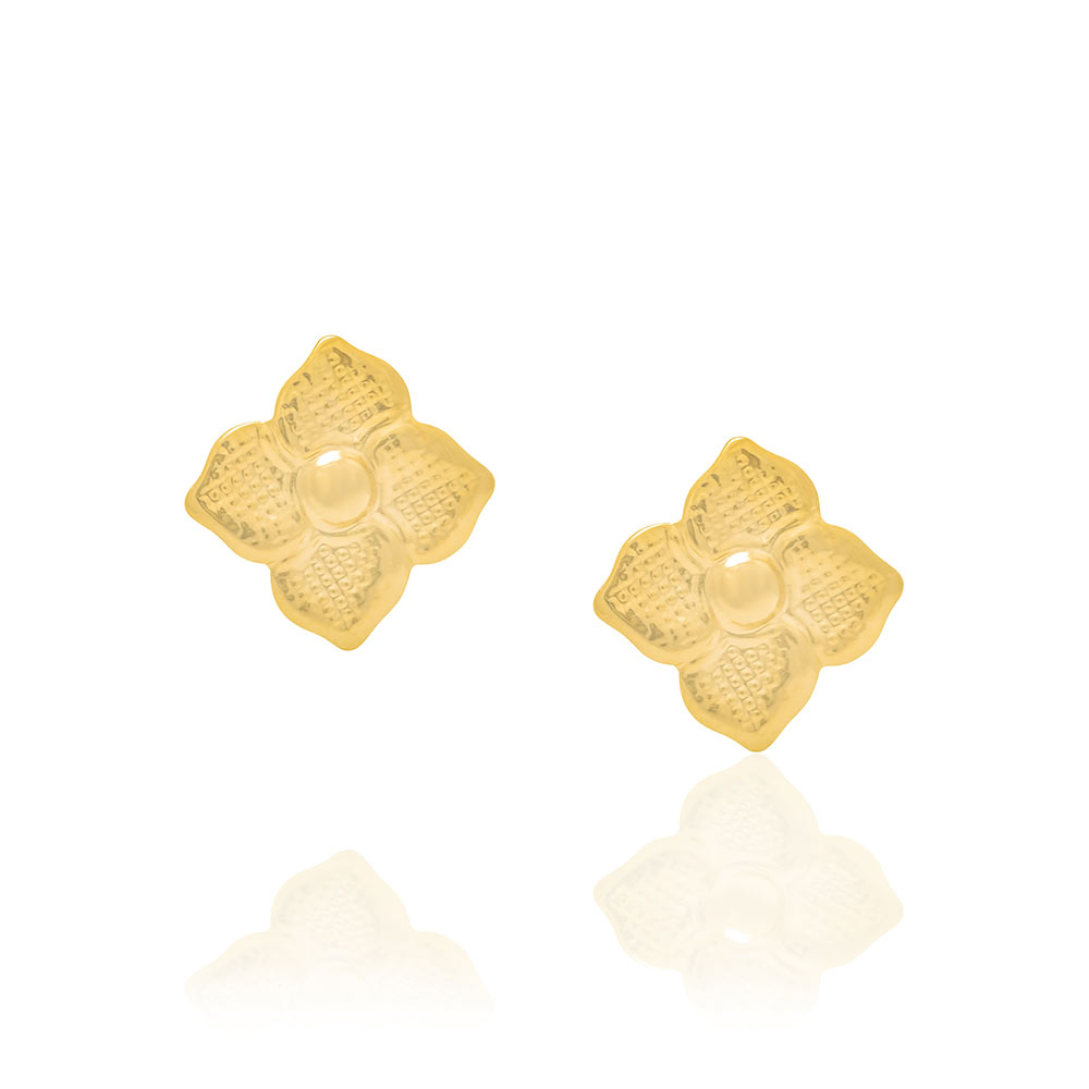 Brinco flor 4 folhas pequeno